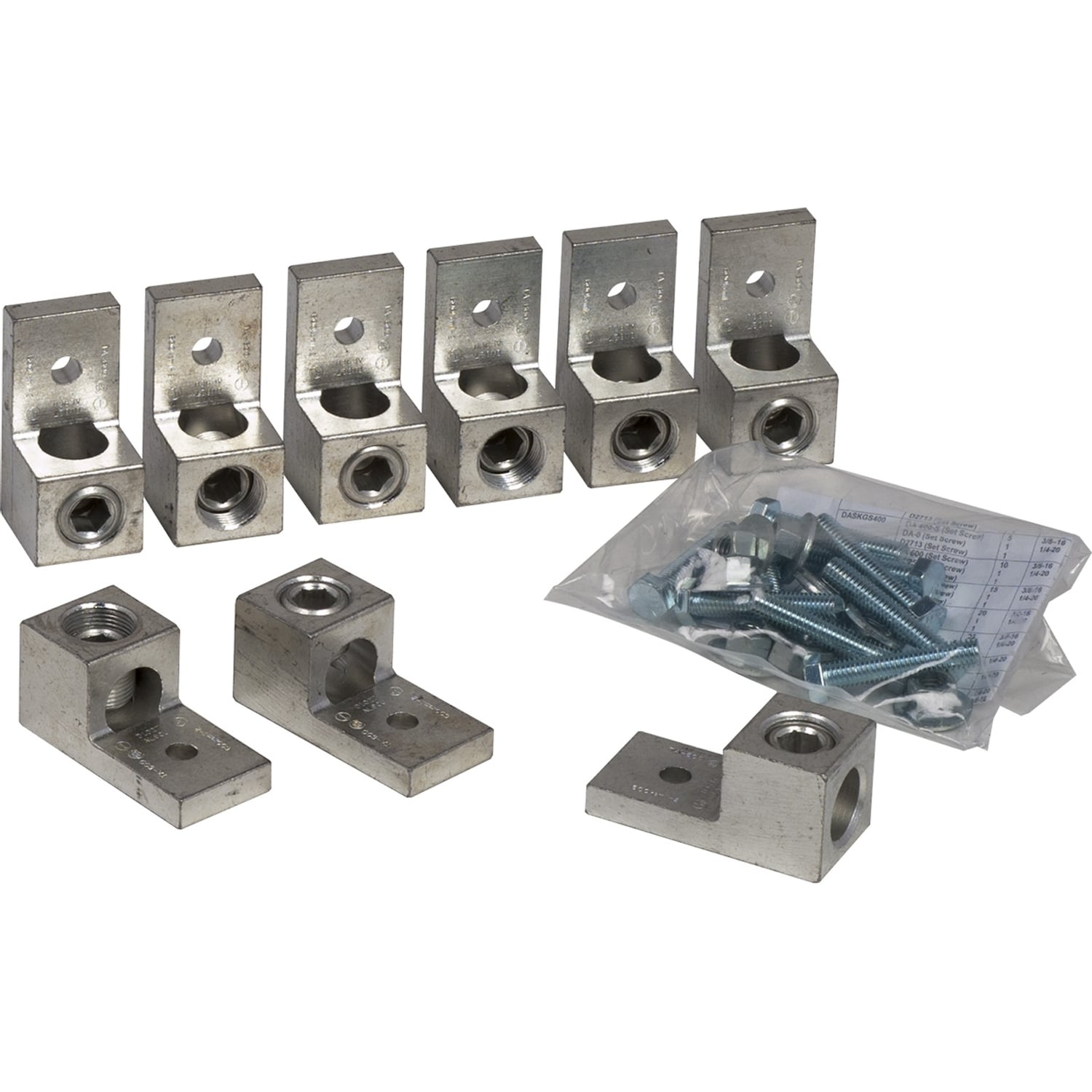Low voltage transformer accessory, mechanical lug kit, 1000A, 600kcmil to 2 AWG, 9 lugs