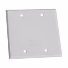 Eaton Crouse-Hinds series weatherproof blank outlet cover, Gray, Steel, Two-gang