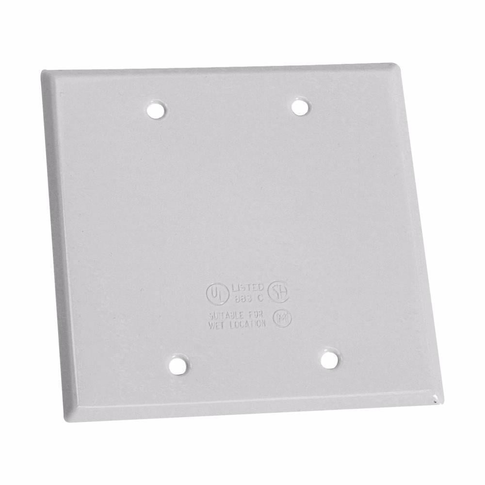 TP7296 Weatherproof Outlet Cover, 4.63 in L x 4-5/8 in W, Blank Cover, Steel
