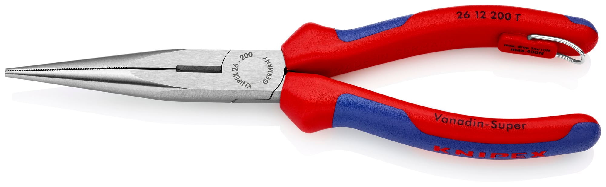 Long Nose Pliers with Cutter-Tethered Attachment, 8 in., Multi-Component