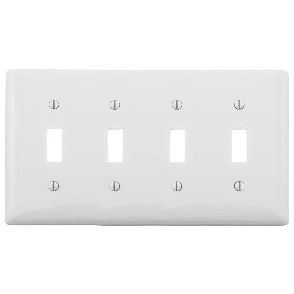 Wallplates and Box Covers, Wallplate, Nylon, Mid-Sized, 4-Gang, 4) Toggle, Black