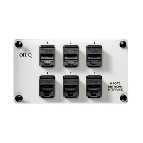 This module supports punchdown termination of up to 6 Cat5e cable runs for easy interface within the home network.