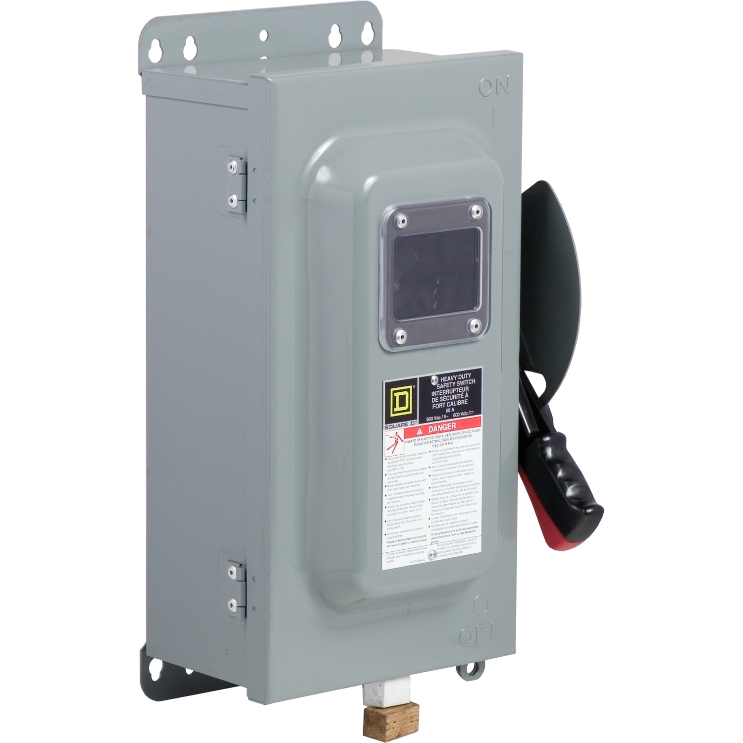 Safety switch, heavy duty, non fusible, 60A, 600VAC/VDC, 3 poles, 60HP, NEMA 12