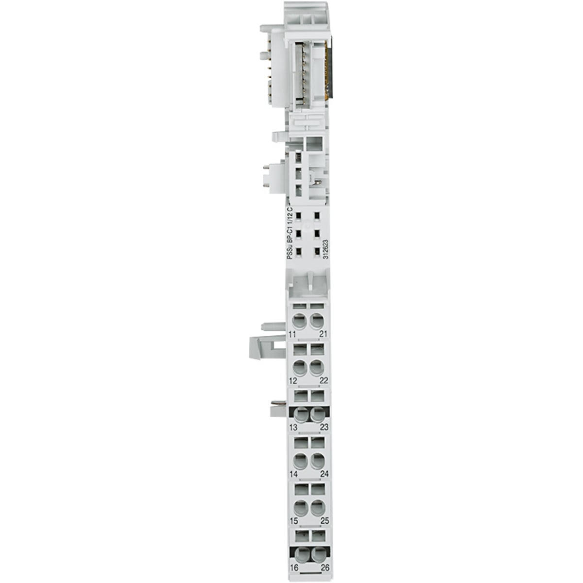 PSSu, Base Module for Electronic Modules, Periphery, C-rail, 1-Row, 6 Connection Levels, 12 Terminals, Spring-Loaded Connection