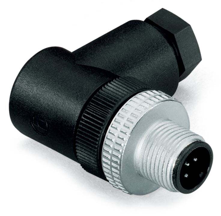 Fitted pluggable connector; 5-pole; M12 plug, right angle; Screw