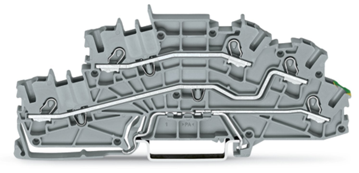 Multilevel installation terminal block; with operating slots; 2.5 mm; L/L/PE; Push-in CAGE CLAMP; 2,50 mm; gray
