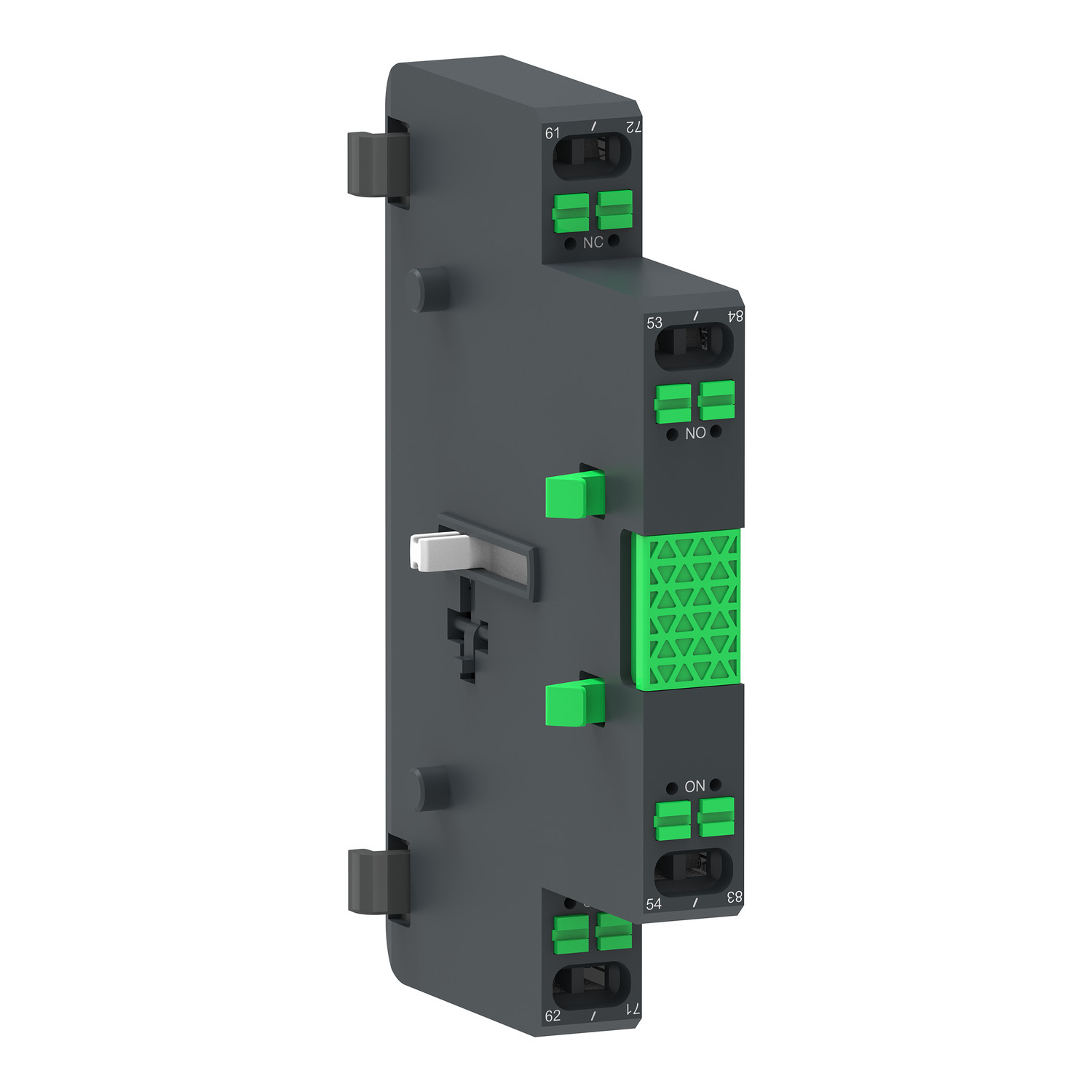 Auxiliary contact block,TeSys Giga contactor,1NO+1NC,side mounting,push-in terminals