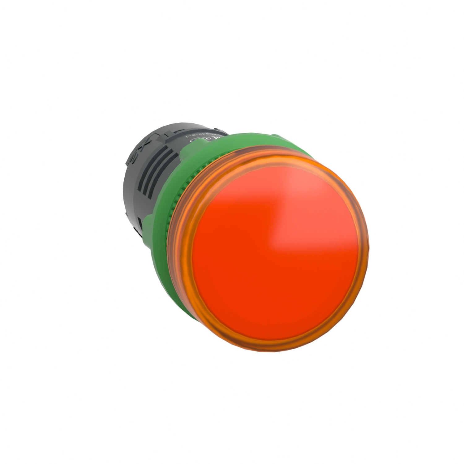 Monolithic pilot light, Harmony XB5, grey plastic, orange, 22mm, universal LED, plain lens, 230...240V AC