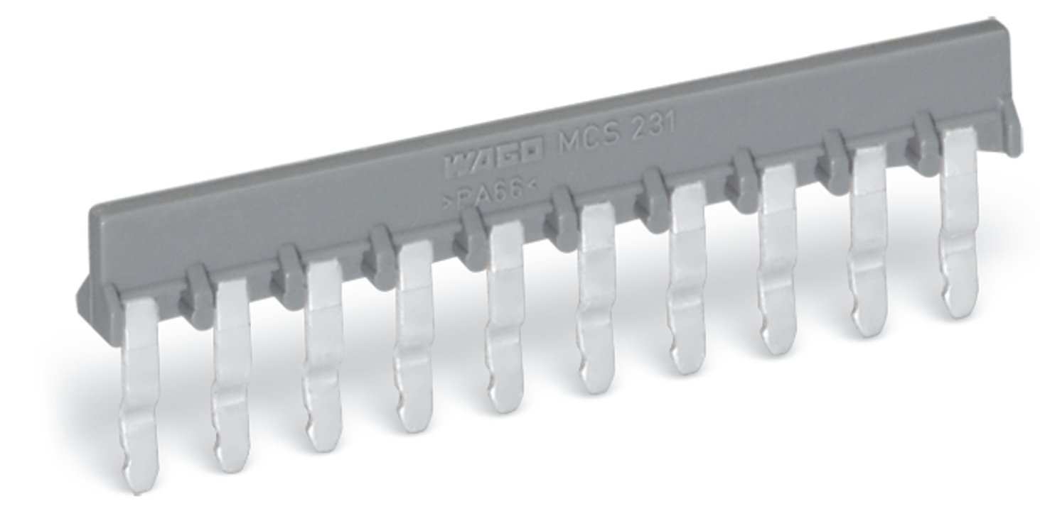 Jumper; for conductor entry; 5-way; insulated; gray
