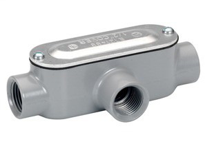 Rigid and IMC Conduit Body, Type T, Aluminum, Cover and Gasket, Size 2-1/2 Inch