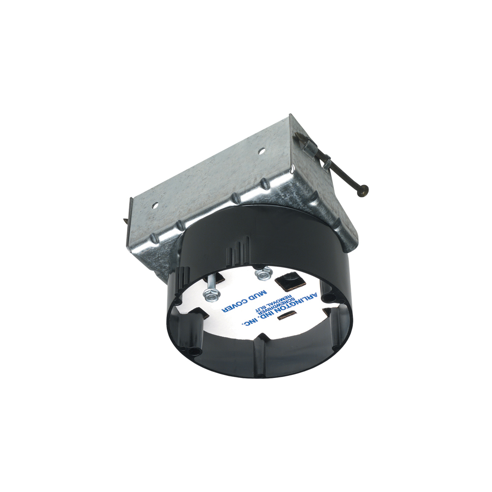 Nail on Fan and Fixture box with steel bracket. For up to 1-1/2" ceiling thicknesses including drywall on furring strips or hat channel. 20 cu. in.