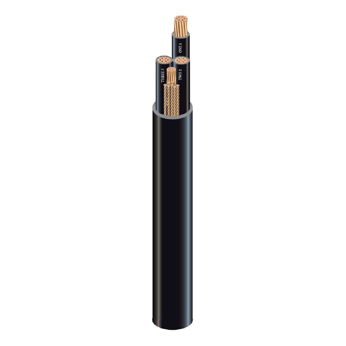 3/C CU 600V PVC THHN PVC Jacket Power Cable With Ground. Silicone Free