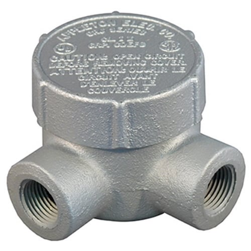 Type L Conduit Body with Cover, 3/4 inch, Malleable Iron, Zinc Electroplated