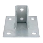 Connector, Square Post Base, Post Height 3-1/2 Inches, Post Length 1-11/16 Inch, Width 1-11/16 Inch, 4 Holes, Hole Diameter 3/4 Inch, Base Size 6 Inches x 6 Inches, Electro Galvanized Steel