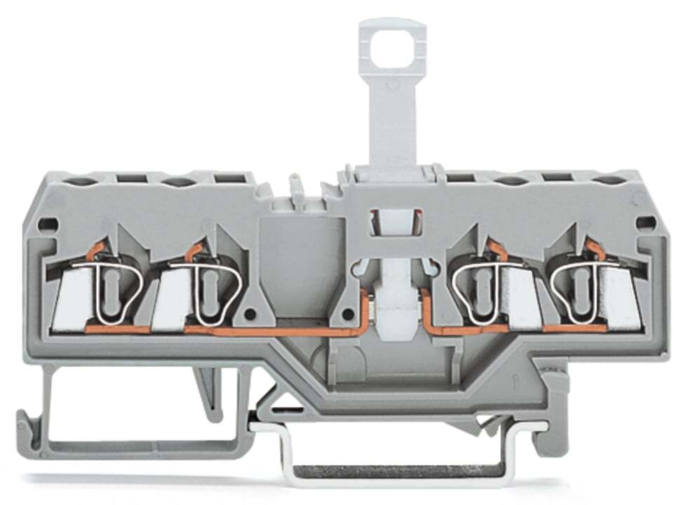 4-conductor disconnect terminal block; for DIN-rail 35 x 15 and 35 x 7.5; 2.5 mm; CAGE CLAMP; 2,50 mm; gray