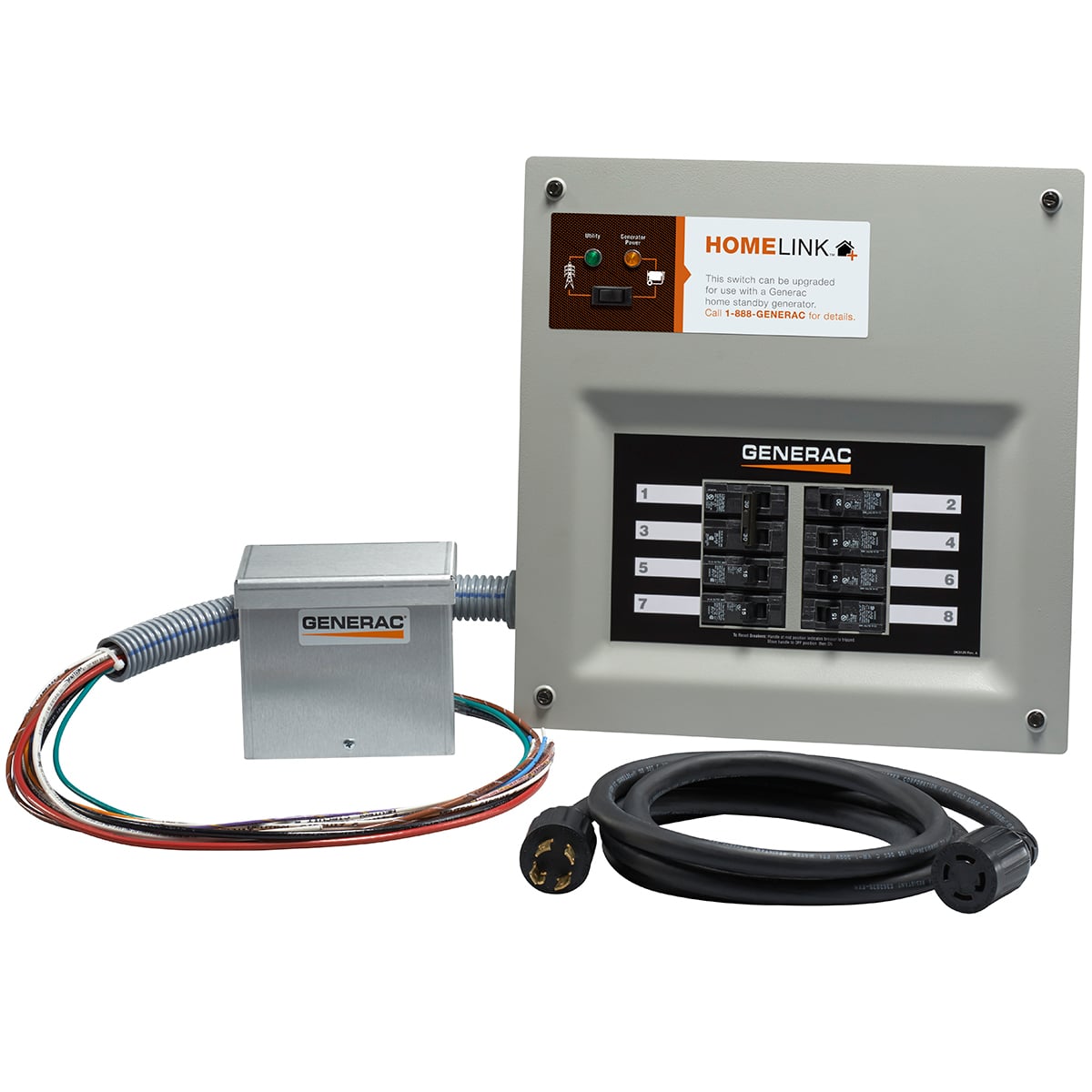 6854 HomeLink Upgradeable 30 Amp Manual Transfer Switch with Aluminum Power Inlet Box