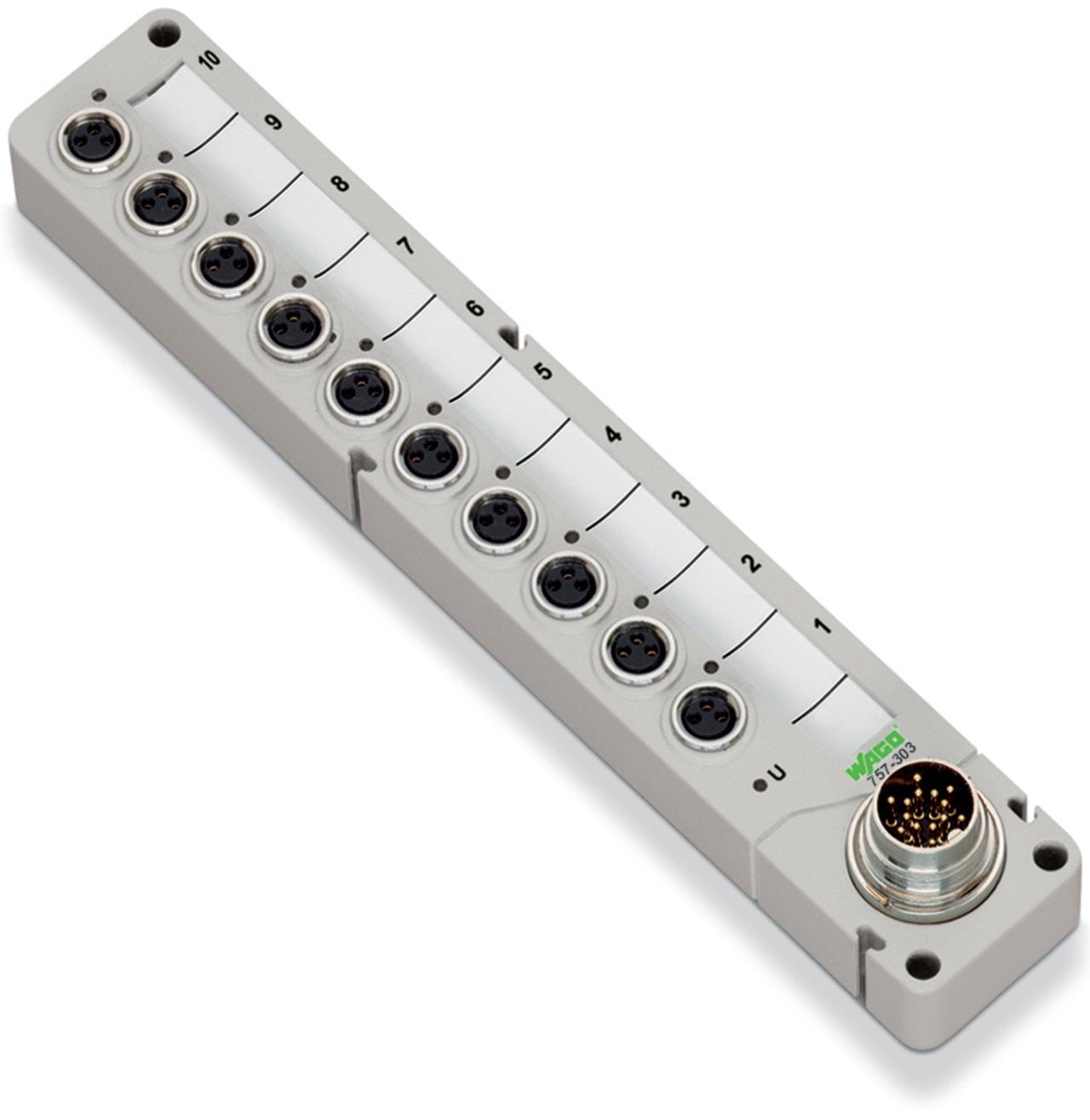 M8 sensor/actuator box; 10-way; 3-pole; M16 connector