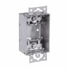 Eaton Crouse-Hinds series Non-Gangable Switch Box, (1) 1/2", 2, AC/MC clamps, 1-1/2", 2-cable, Steel, Ears, Non-gangable, 7.5 cubic inch capacity