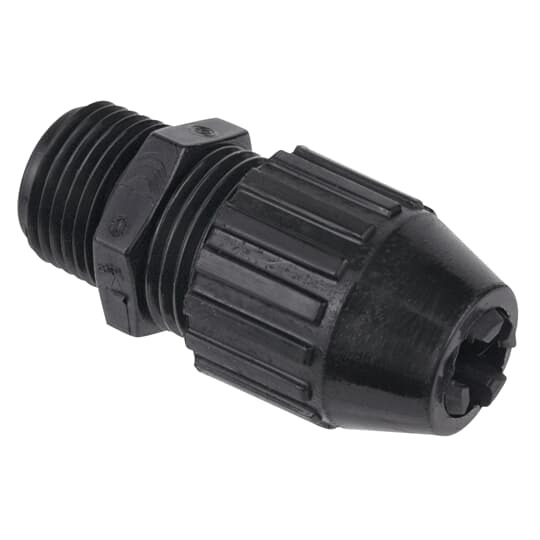 Liquidtight Cord Connector, 3/4 Inch, Straight, Cord Range 0.400 to 0.560 Inch, Meets Coast Guard CG293, Nylon, Black