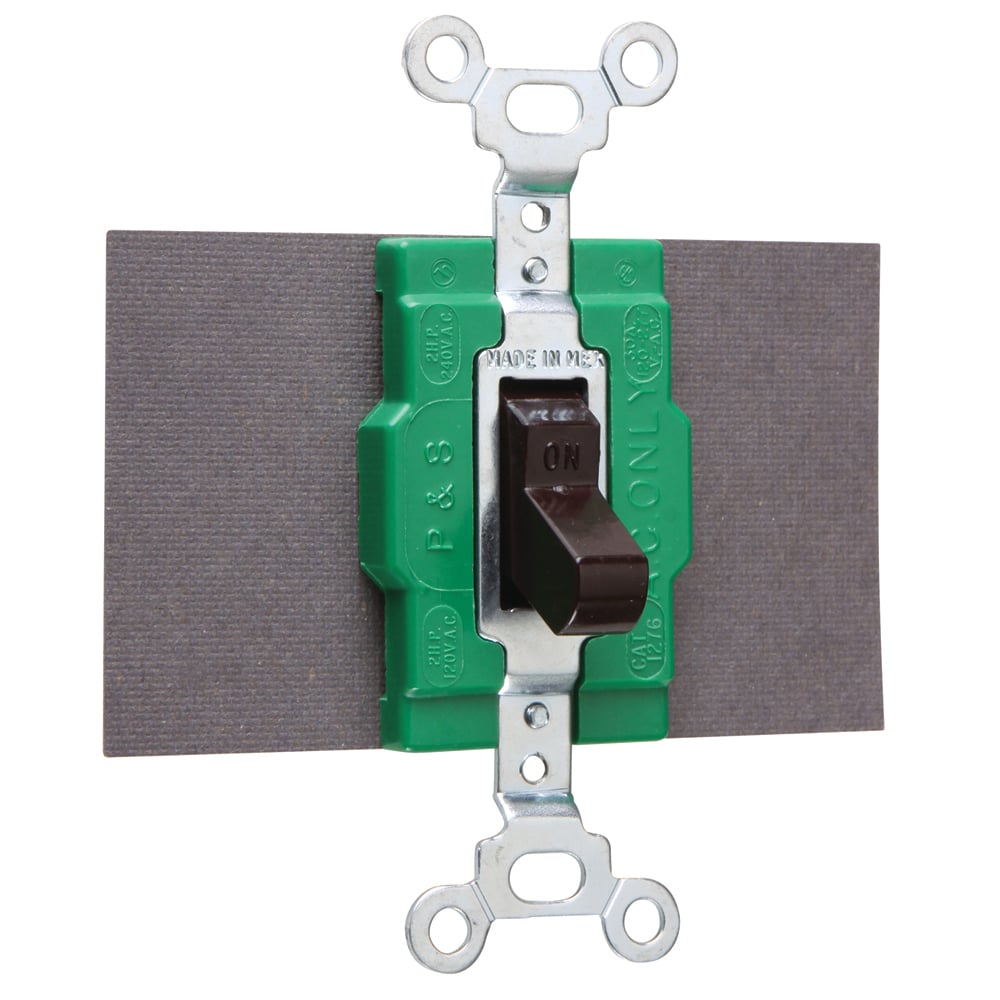 30 amps, 120/277 volts, Double Pole, Double Throw Switch, Two Position, No Center Off, Brown.
