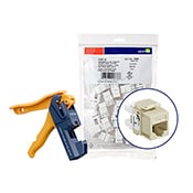 150 eXtreme Cat 6 QuickPort Connectors, Ivory, Kitted with Jack Rapid Tool