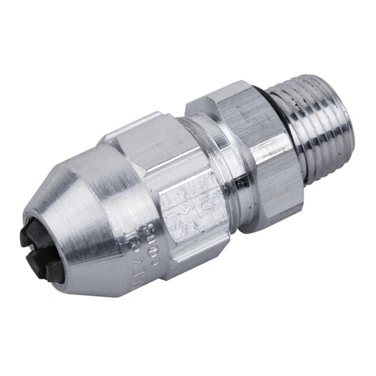 Tray/Cord Fitting, Hub Size NPT 1/2 Inch, Cable Diameter 0.400 to 0.540 Inch, Throat Diameter 0.540 Inch, Aluminum