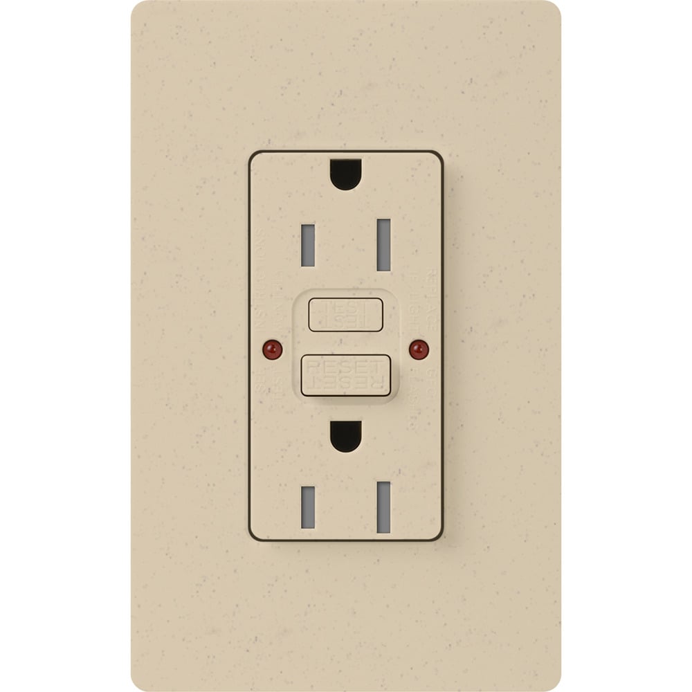 Tamper resistant, Self-testing GFCI  receptacle, 15A in stone
