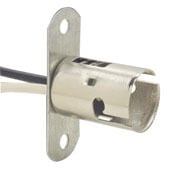 Bayonet Base, One-Piece, Keyless, Incandescent, Steel Lampholder, Bracket Mount, Single Circuit, Silver