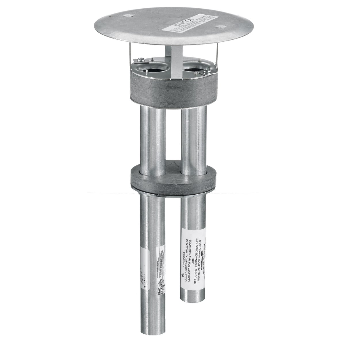 In-Floor Delivery Systems, SystemOne, Fire-Rated Poke-Through, 4" Fitting Only, (1) 1" EMT for Power, (1) 1" EMT for Low Voltage
