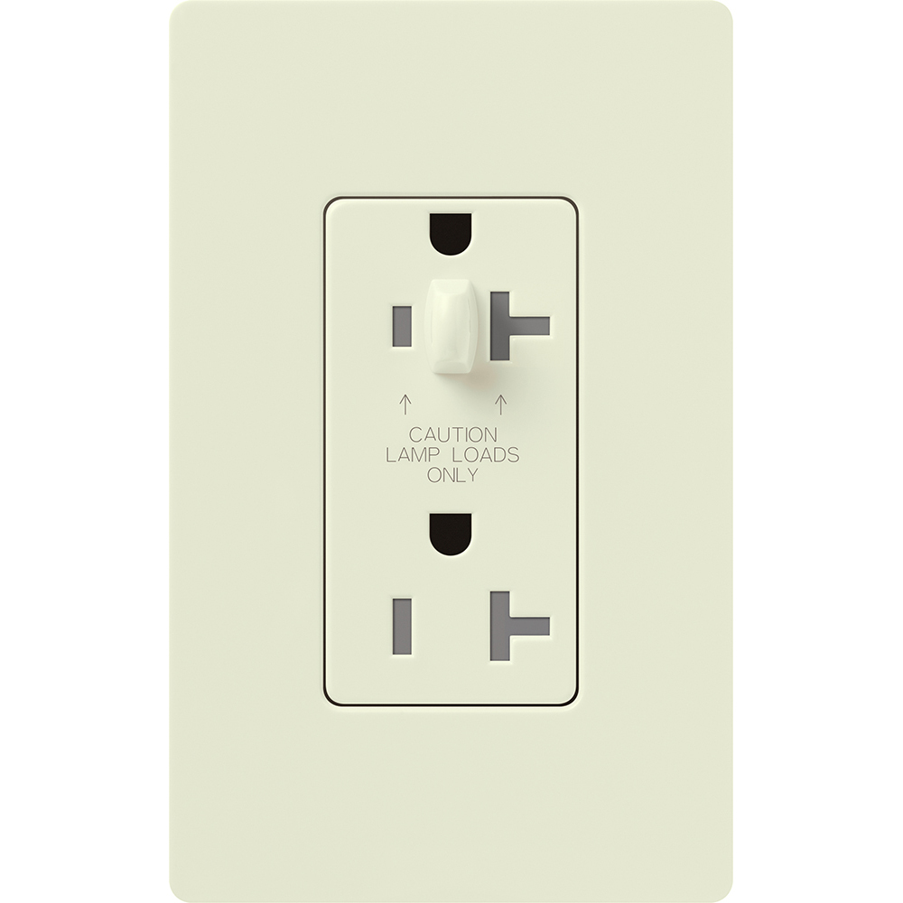 Claro, Satin, half dimming, tamper resistant receptacle, 15A/125V in biscuit