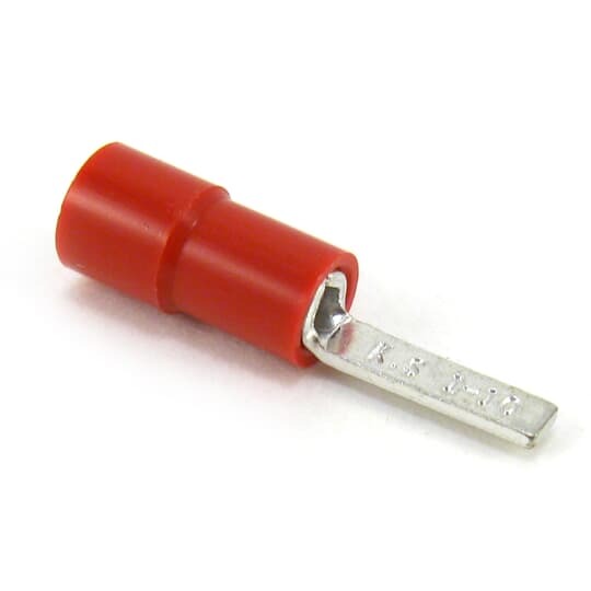 Insulated Vinyl  Blade Terminal for Wire Range 22-16, Red, Canister