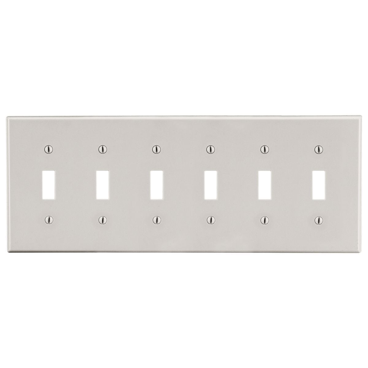 Wallplate, 6-Gang, 6) Toggle, Light Almond