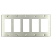 5-Gang Decora Wallplate, Standard Size, With Screws Bagged, Device Mount, Stainless Steel