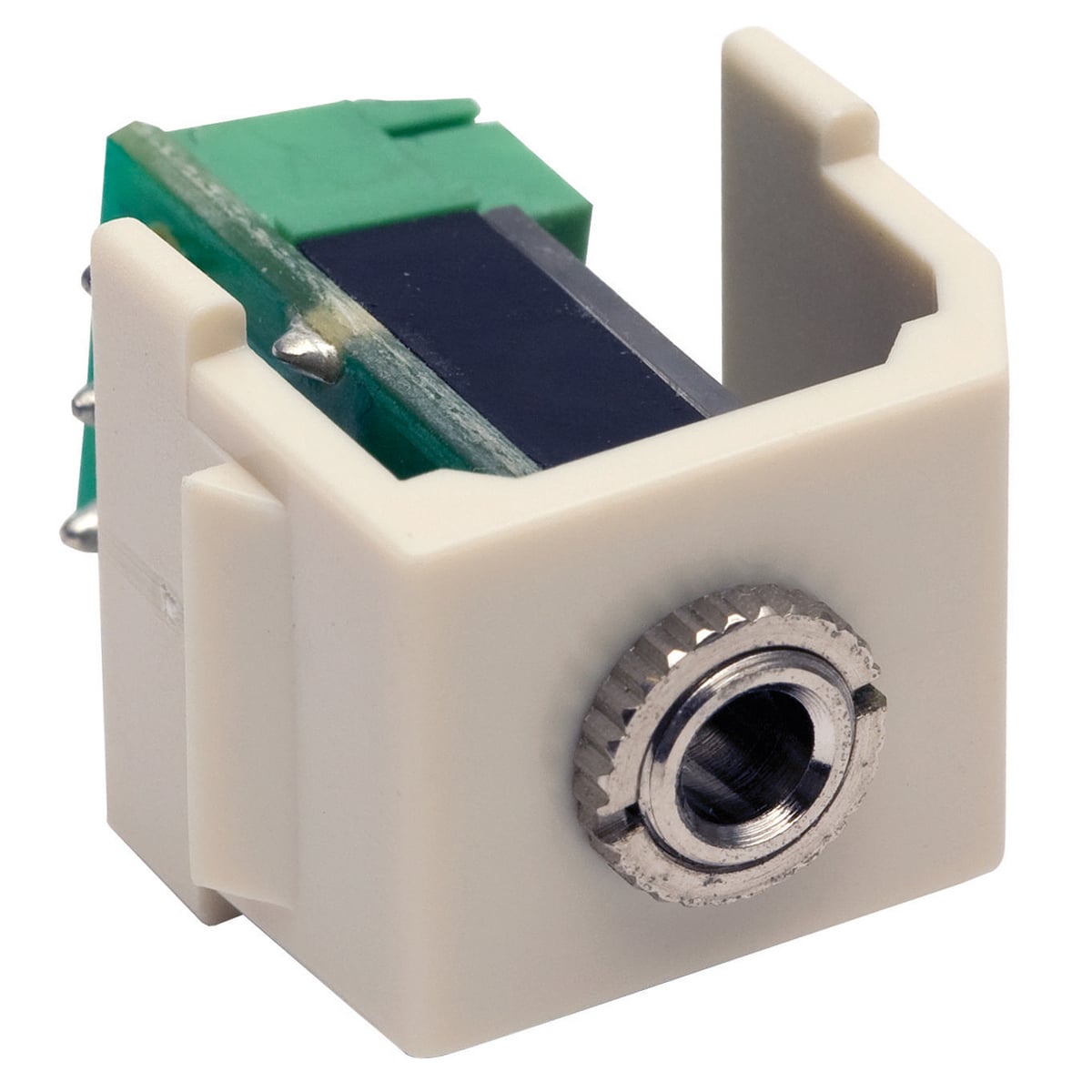 Snap-Fit, Keystone, 3.5 MM Stereo Jack, Screw Terminal, Office White