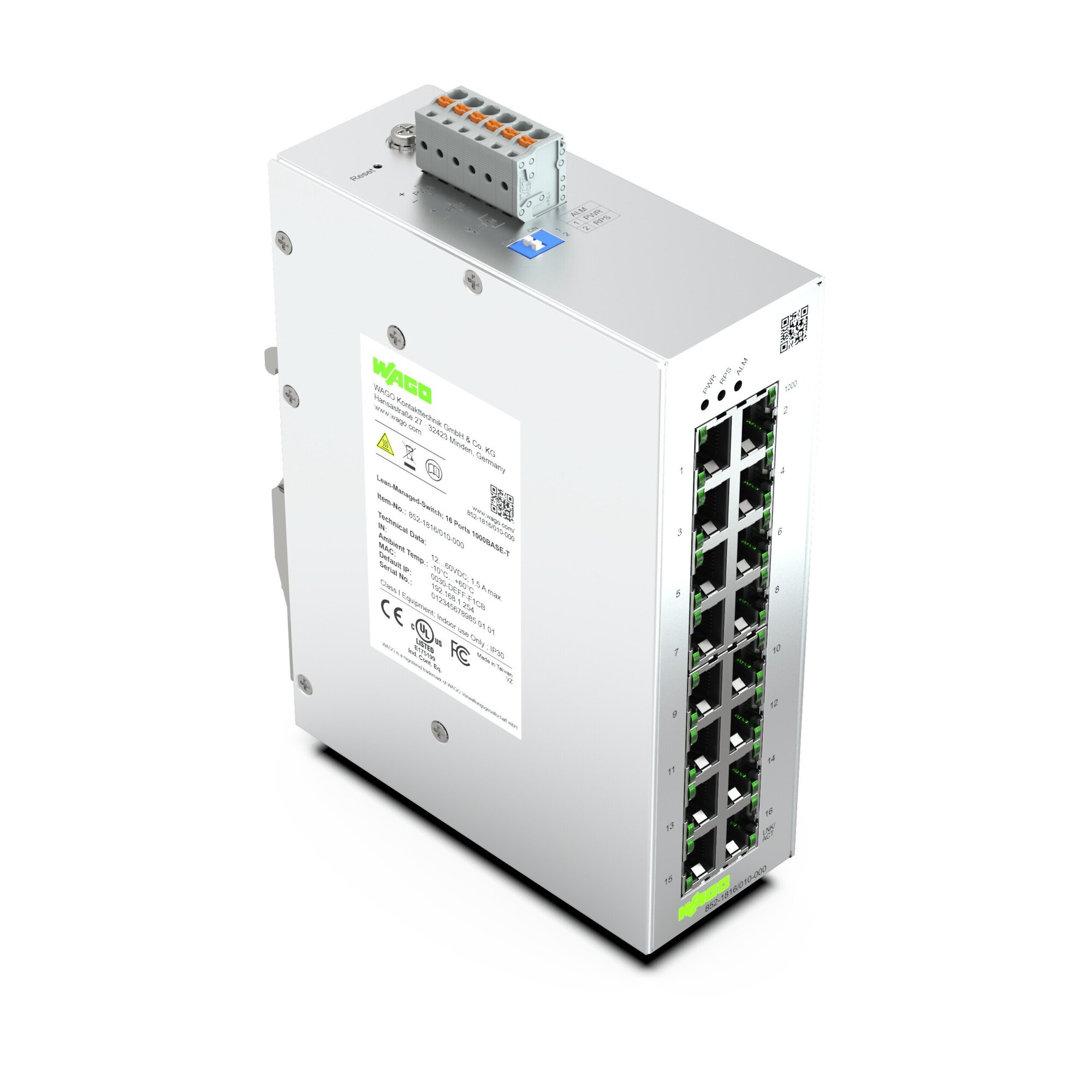 Lean Managed Switch; 16 Ports 1000Base-T; light gray