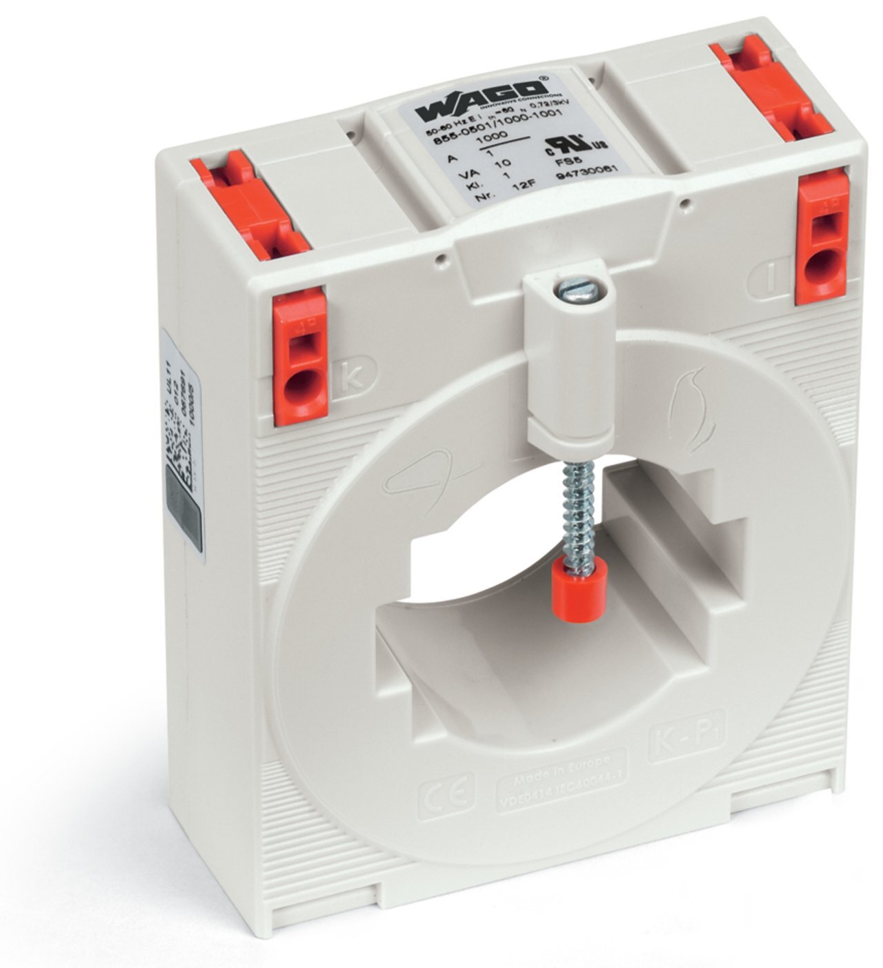 Plug-in current transformer; Primary rated current: 600 A; Secondary rated current: 5 A; Rated power: 10 VA; Accuracy class: 1