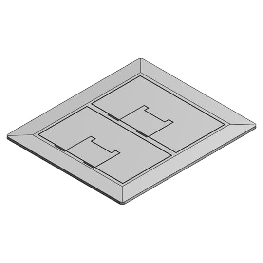 Two Gang Rectangular Floor Box Cover, Width 7.13 Inches x Length 8.25 Inches, Stainless Steel