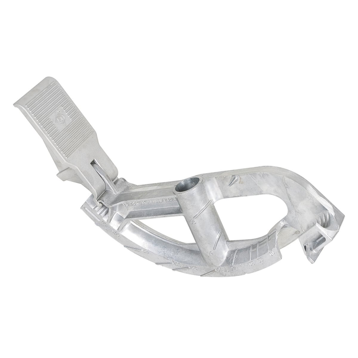 Site-Rite Aluminum Hand Bender Head for 1-1/4" EMT, 1" Rigid/IMC.  Sighting system featuring cast-in, readable markings on the bender heads and a finish that provides for the best visibility in low-light.  Strong, stable square hook design.  1-1/2" bender heads both offer the power pedal feature with a larger foot area on the head for greater control, stability and leverage.  Bender head has enlarged foot pedal and increased toe room to ensure greater control, stability and leverage.  Bender handle has a consistent diameter, offering a bigger grip area, while still straight up and down for fast 30 degree bends.  Lifetime Limited Warranty.