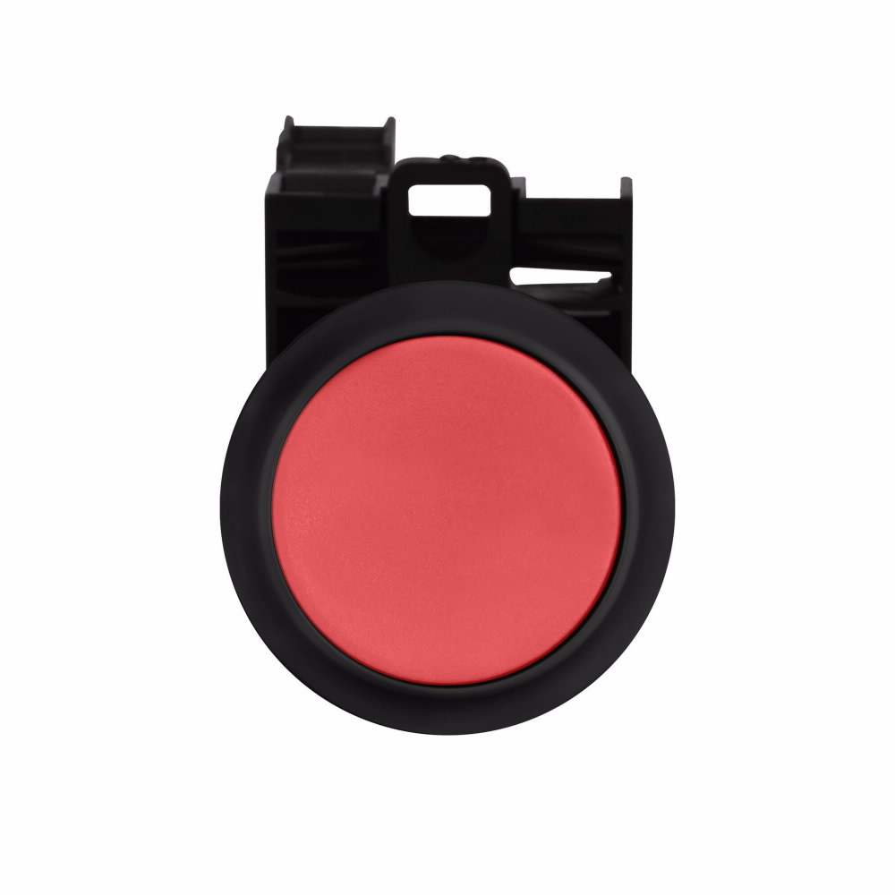 Eaton 22.5 mm RMQ-Titan Pushbutton,Red Actuator,Black bezel,1NC,IP67, IP69K,Non-illuminated,Flush mounting,NEMA 4X, 13,5,000,000 operations,Momentary,22.5 mm,Flush Pushbutton,M22