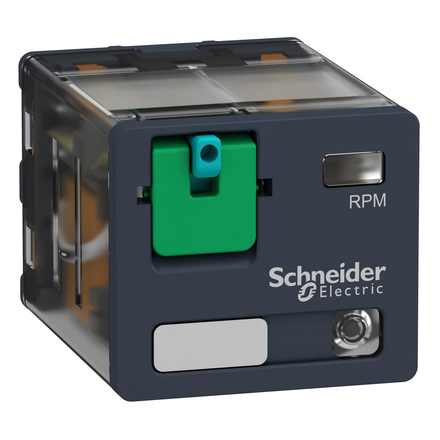 plug-in relay, Harmony electromechanical relays, 15A, 3CO, with LED, lockable test button, 24V DC