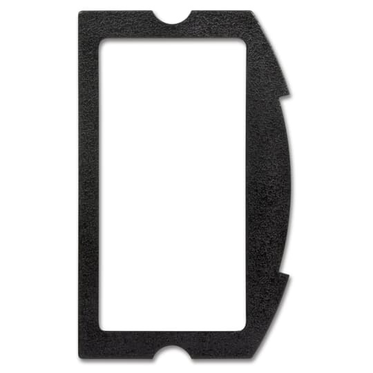 Side Device Plate, Rectangular Receptacle, Black Polycarbonate, For Flush Service Round Floor Box, 140 Cubic Inches, Opening Diameter 5-31/32 Inches, Base Diameter 8-1/8 Inches, Depth 6 Inches, 1 Inch and 1-1/2 Inch Conduit Hubs, Non-Metallic, Minimum Concrete Depth Flush 4 Inches Furniture Feed 3-1/2 Inches