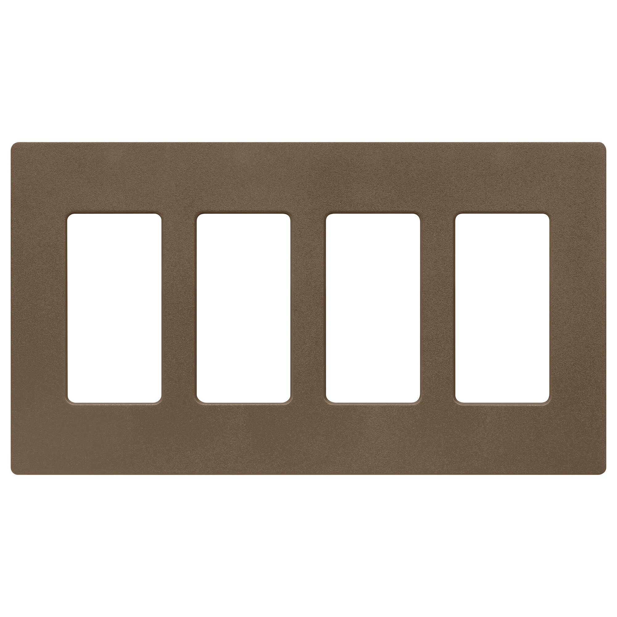 Claro Wallplate, Satin Finish, Four-gang in espresso