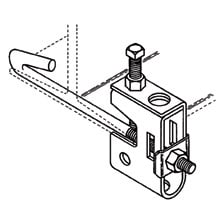 Eaton B-Line series beam clamp assembly, 3" H x 2" L x 2" W, 300 Lbs load, 0.75" beam thickness