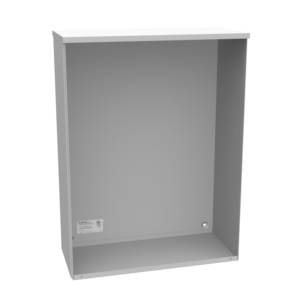 24x8x18 Screw Cover Type 3R UL Listed Steel No Knockouts ANSI 61 Gray Quad D Knockout for Lock Emboss Mounting Holes in Back