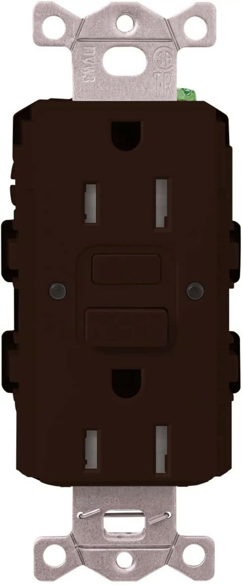 Lutron Claro Tamper-Resistant GFCI Duplex Receptacle, 15-Amp, Brown