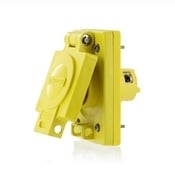 15 Amp, 125 Volt, NEMA 5-15, 2P, 3W, Industrial Grade, Grounding, Wetguard, Straight Blade Single Outlet, Yellow