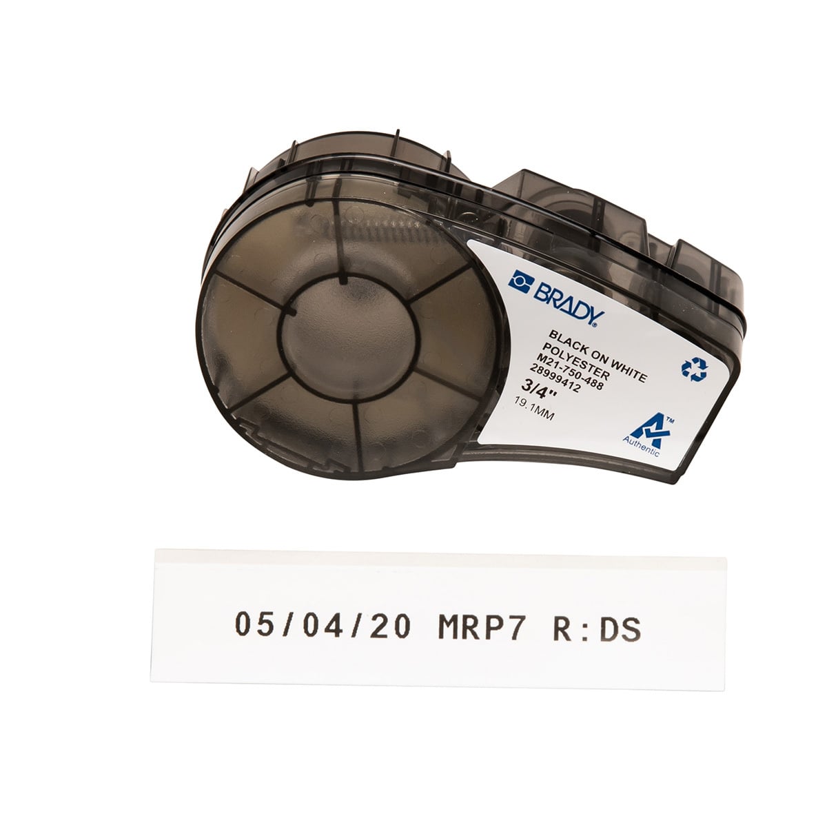 Label Polyester 0.75in x 21ft BK/WT