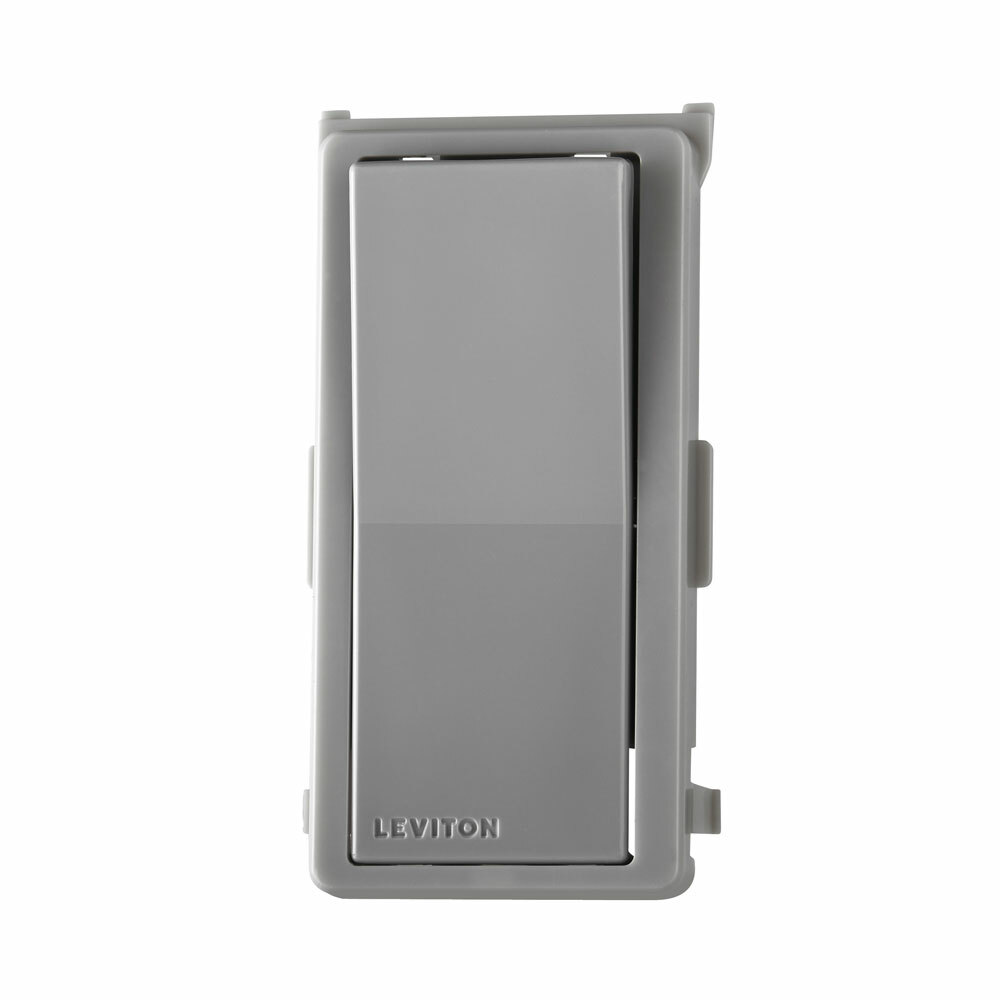 Decora Digital Switch Color Conversion Kit. Snap-on White Frame With Rocker No Locator Light- Gray