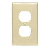 1-Gang Duplex Device Receptacle Wallplate, Standard Size, Light Almond
