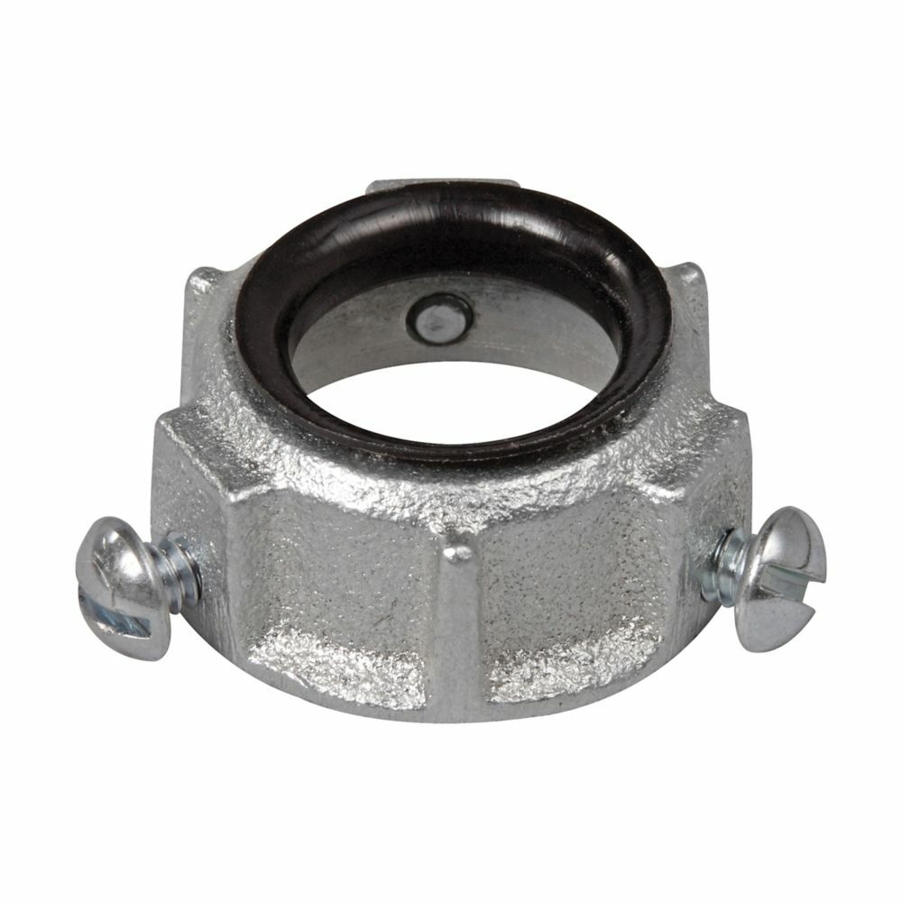 Eaton Crouse-Hinds series throat bushing, Rigid/IMC, Insulated, Malleable iron, 105C, Threadless, 6"
